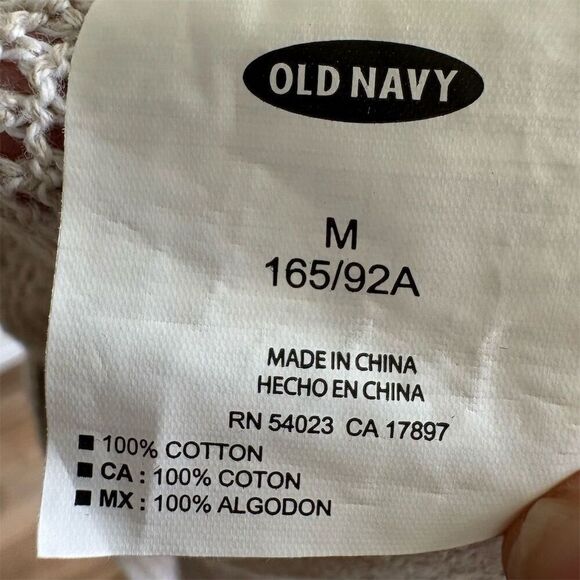 Old Navy Women's Oatmeal Long Sleeve Open Waffle Knit Pullover Sweater M - Picture 4 of 6